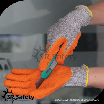 SRSAFETY laranja revestido com látex revestido resistente luvas mão / luvas fabricação de látex